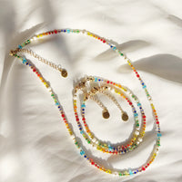 Repearled Rainbow summer set 🌈 Necklace, bracelet and anklet