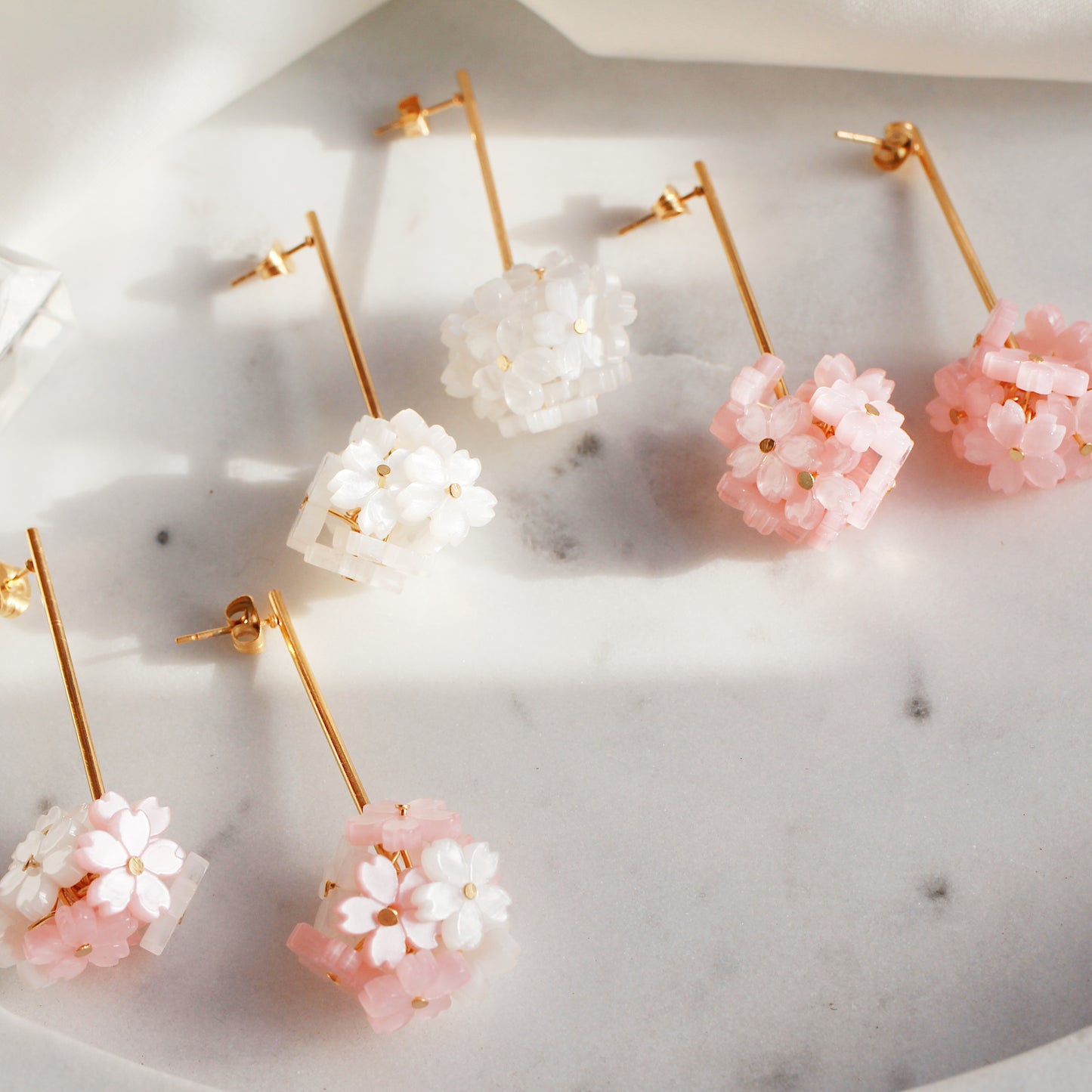 Cherry blossom cluster earrings