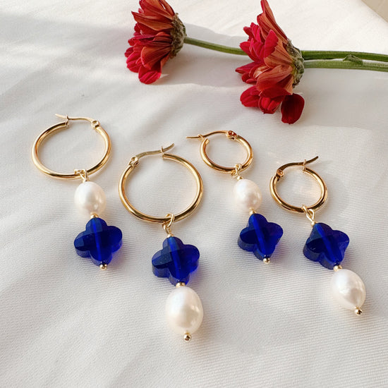 Lucky charm hoops: BLUE