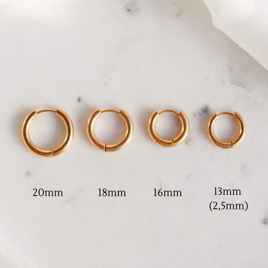High shine 16mm click hoops (round)