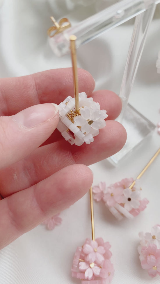 Load and play video in Gallery viewer, Cherry blossom cluster earrings
