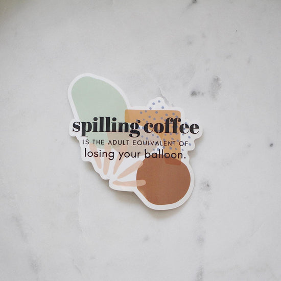 Sticker - spilling coffee